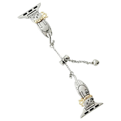 Line Cat Chain Bracelet Metal Watch Band, For Apple Watch 46mm / 49mm / 45mm / 44mm, For Apple Watch 42mm / 41mm / 40mm / 38mm
