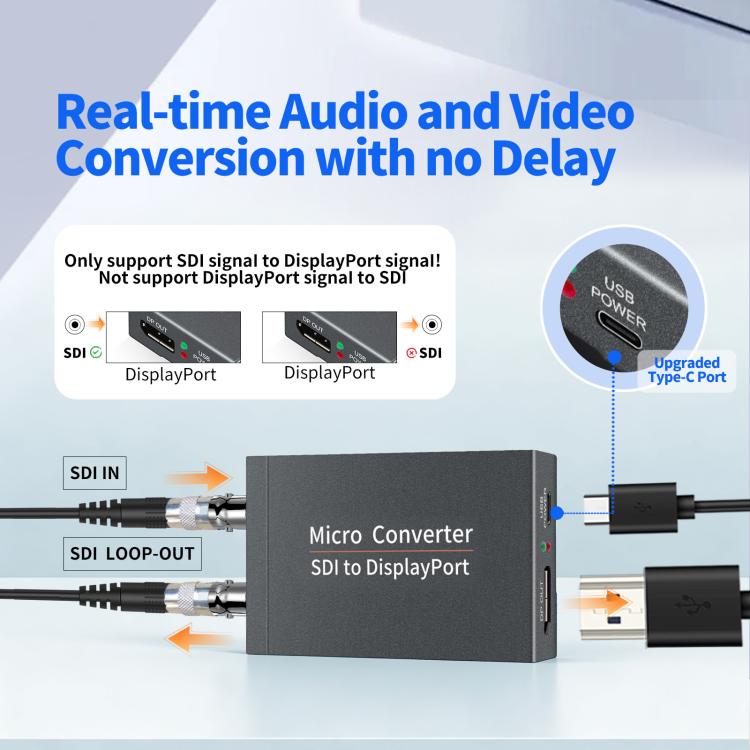NK-L008 SDI to DP Loop Audio Video Converter