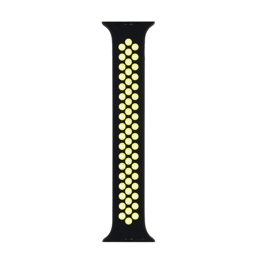 Elastic Silicone Watchband For Apple Watch Series 6 & SE & 5 & 4 40mm / 3 & 2 & 1 38mm, 135mm (Black Yellow), 135mm (Black Grey), 150mm (Red Black)