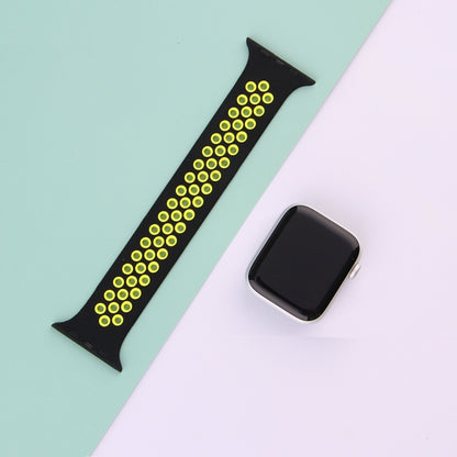 Elastic Silicone Watchband For Apple Watch Series 6 & SE & 5 & 4 40mm / 3 & 2 & 1 38mm, 135mm (White Black), 135mm (Black), 135mm (Black Yellow), 135mm (Black Grey), 135mm (Red Black), 150mm (White Black), 150mm (Black), 150mm (Black Yellow)           ...