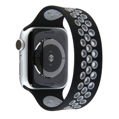 Elastic Silicone Watchband For Apple Watch Series 6 & SE & 5 & 4 40mm / 3 & 2 & 1 38mm, 135mm (White Black), 135mm (Black), 135mm (Black Yellow), 135mm (Black Grey), 135mm (Red Black), 150mm (White Black), 150mm (Black), 150mm (Black Yellow)           ...