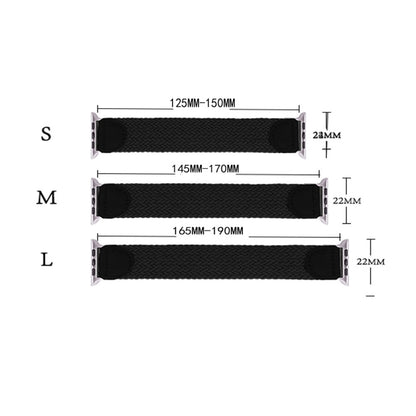 Nylon + Leather Braided Watchband For Apple Watch Series 6 & SE & 5 & 4 40mm / 3 & 2 & 1 38mm, S, M, L