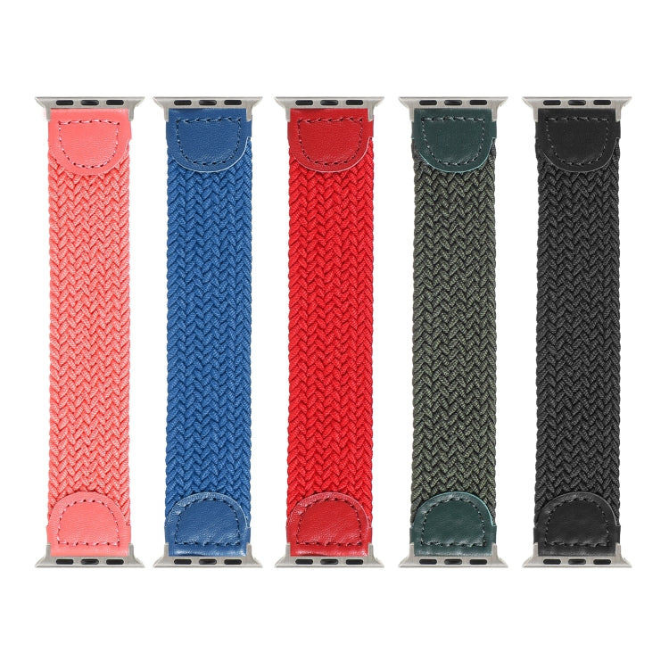 Nylon + Leather Braided Watchband For Apple Watch Series 6 & SE & 5 & 4 40mm / 3 & 2 & 1 38mm, S, M, L