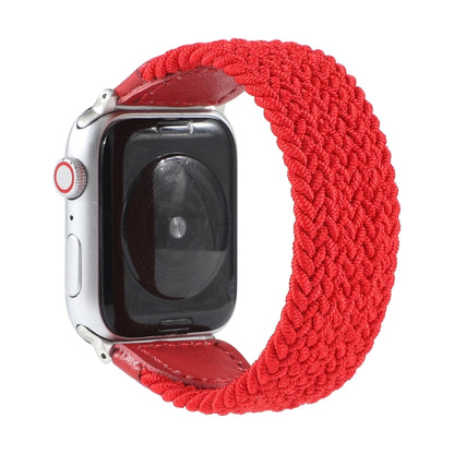 Nylon + Leather Braided Watchband For Apple Watch Series 6 & SE & 5 & 4 40mm / 3 & 2 & 1 38mm, S, M, L
