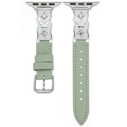 Shooting Star Epoxy Butterfly Lychee Grain Leather Watch Band, For Apple Watch 46mm / 49mm / 45mm / 44mm, For Apple Watch 42mm / 41mm / 40mm / 38mm