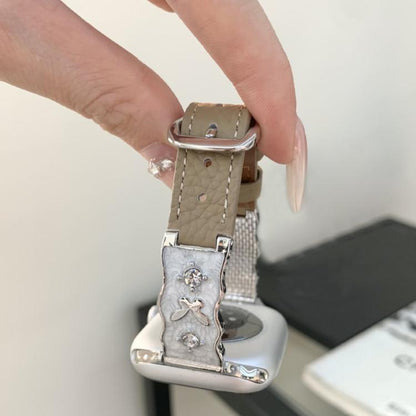 Shooting Star Epoxy Butterfly Lychee Grain Leather Watch Band, For Apple Watch 46mm / 49mm / 45mm / 44mm, For Apple Watch 42mm / 41mm / 40mm / 38mm