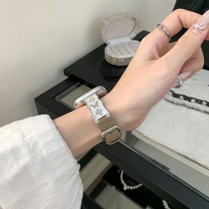 Shooting Star Epoxy Butterfly Lychee Grain Leather Watch Band, For Apple Watch 46mm / 49mm / 45mm / 44mm, For Apple Watch 42mm / 41mm / 40mm / 38mm