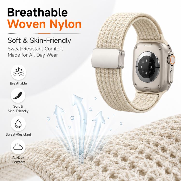 xDfind Magnetic Buckle Nylon Woven Watch Band, For Apple Watch 42 / 44 / 45 / 46 / 49mm, For Apple Watch 38 / 40 / 41 / S11 42mm