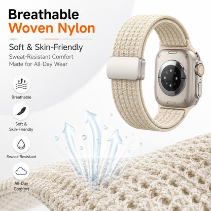 xDfind Magnetic Buckle Nylon Woven Watch Band, For Apple Watch 42 / 44 / 45 / 46 / 49mm, For Apple Watch 38 / 40 / 41 / S11 42mm