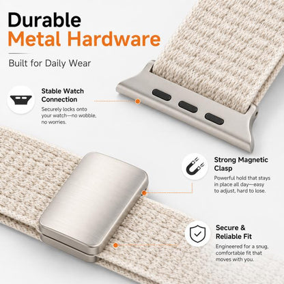 xDfind Magnetic Buckle Nylon Woven Watch Band, For Apple Watch 42 / 44 / 45 / 46 / 49mm, For Apple Watch 38 / 40 / 41 / S11 42mm