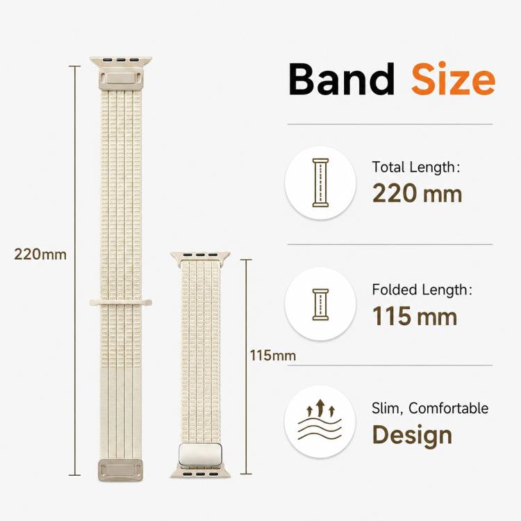 xDfind Magnetic Buckle Nylon Woven Watch Band, For Apple Watch 42 / 44 / 45 / 46 / 49mm, For Apple Watch 38 / 40 / 41 / S11 42mm