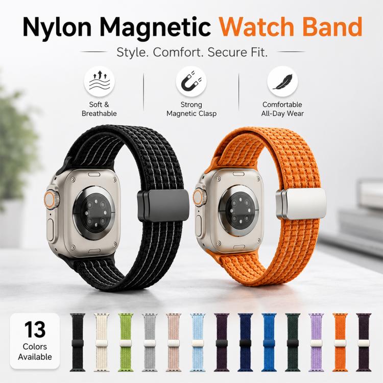 xDfind Magnetic Buckle Nylon Woven Watch Band, For Apple Watch 42 / 44 / 45 / 46 / 49mm, For Apple Watch 38 / 40 / 41 / S11 42mm