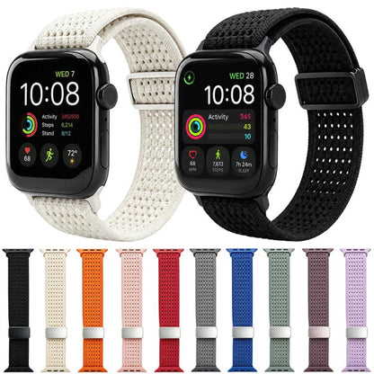 xDfind Magnetic Buckle Hollow-Out Nylon Woven Watch Band, For Apple Watch 42 / 44 / 45 / 46 / 49mm, For Apple Watch 38 / 40 / 41 / S11 42mm