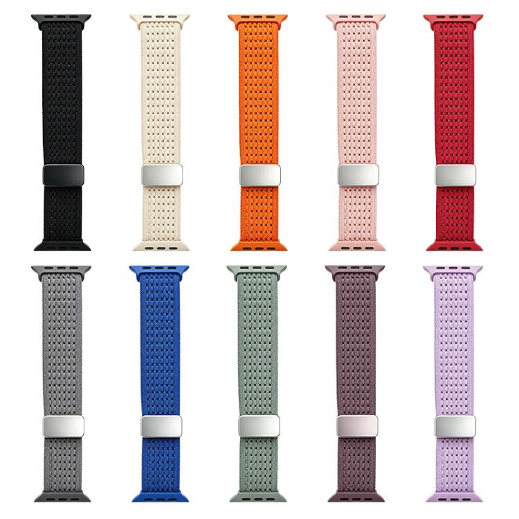 xDfind Magnetic Buckle Hollow-Out Nylon Woven Watch Band, For Apple Watch 42 / 44 / 45 / 46 / 49mm, For Apple Watch 38 / 40 / 41 / S11 42mm
