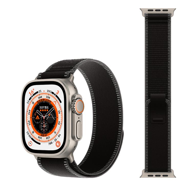 xDfind Adjustable Hook And Loop Fastener Reflective Nylon Loop Watch Band, For Apple Watch 42 / 44 / 45 / 46 / 49mm, For Apple Watch 38 / 40 / 41 / S11 42mm