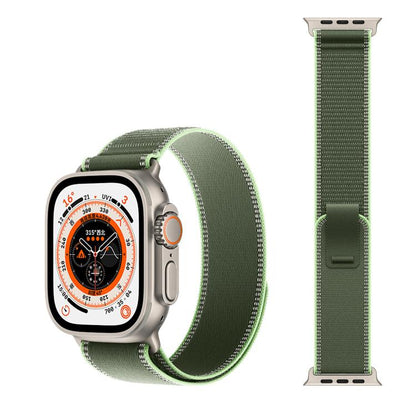 xDfind Adjustable Hook And Loop Fastener Reflective Nylon Loop Watch Band, For Apple Watch 42 / 44 / 45 / 46 / 49mm, For Apple Watch 38 / 40 / 41 / S11 42mm