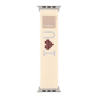 xDfind Rhinestone Hook And Loop Fastener Nylon Loop Watch Band, For Apple Watch 42 / 44 / 45 / 46 / 49mm, For Apple Watch 38 / 40 / 41 / S11 42mm
