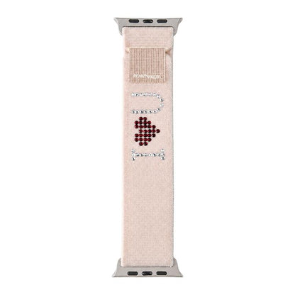 xDfind Rhinestone Hook And Loop Fastener Nylon Loop Watch Band, For Apple Watch 42 / 44 / 45 / 46 / 49mm, For Apple Watch 38 / 40 / 41 / S11 42mm