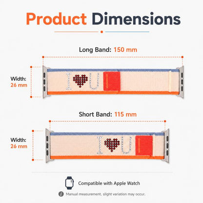 xDfind Rhinestone Hook And Loop Fastener Nylon Loop Watch Band, For Apple Watch 42 / 44 / 45 / 46 / 49mm, For Apple Watch 38 / 40 / 41 / S11 42mm