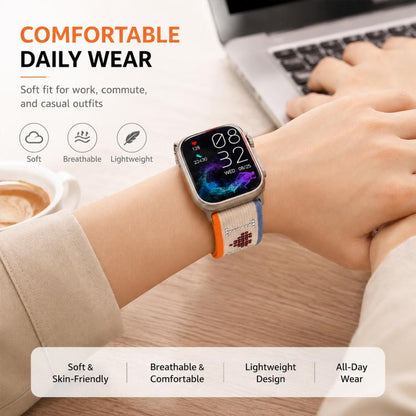 xDfind Rhinestone Hook And Loop Fastener Nylon Loop Watch Band, For Apple Watch 42 / 44 / 45 / 46 / 49mm, For Apple Watch 38 / 40 / 41 / S11 42mm