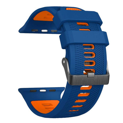 Mesh Textured Two Color Silicone Watch Band, For Apple Watch 46mm / 49mm / 45mm / 44mm