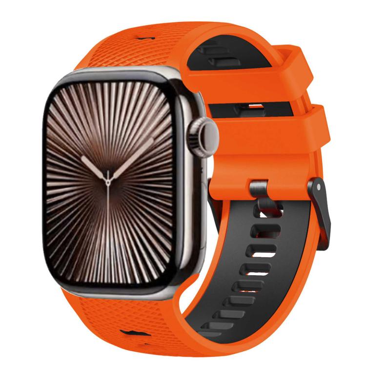 Mesh Textured Two Color Silicone Watch Band, For Apple Watch 46mm / 49mm / 45mm / 44mm