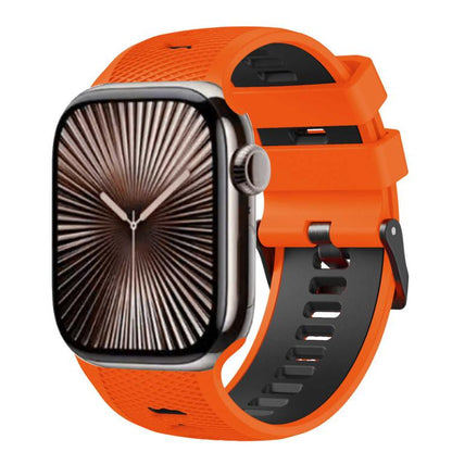 Mesh Textured Two Color Silicone Watch Band, For Apple Watch 46mm / 49mm / 45mm / 44mm