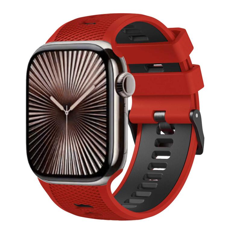 Mesh Textured Two Color Silicone Watch Band, For Apple Watch 46mm / 49mm / 45mm / 44mm