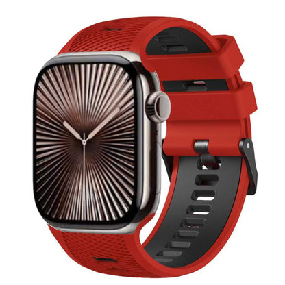 Mesh Textured Two Color Silicone Watch Band, For Apple Watch 46mm / 49mm / 45mm / 44mm