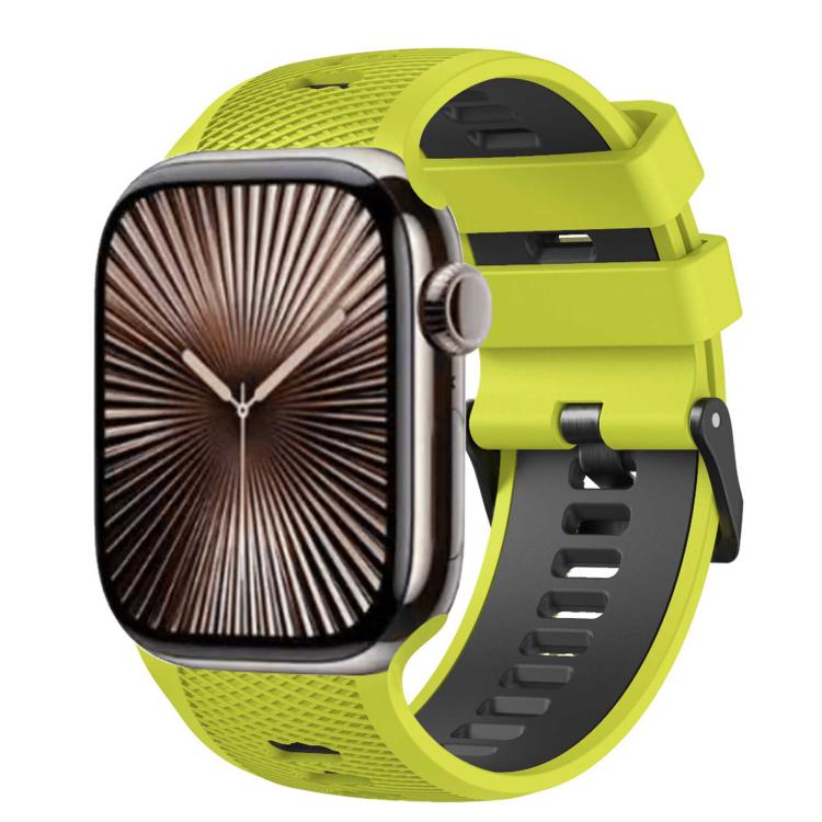 Mesh Textured Two Color Silicone Watch Band, For Apple Watch 46mm / 49mm / 45mm / 44mm