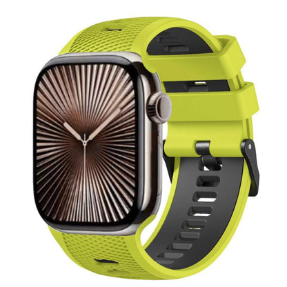 Mesh Textured Two Color Silicone Watch Band, For Apple Watch 46mm / 49mm / 45mm / 44mm