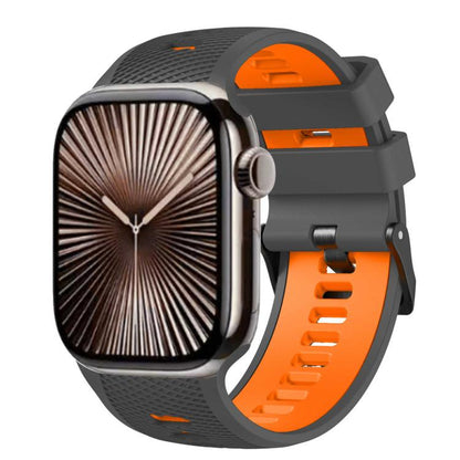 Mesh Textured Two Color Silicone Watch Band, For Apple Watch 46mm / 49mm / 45mm / 44mm