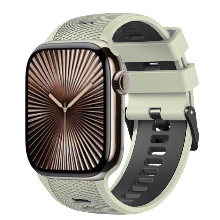 Mesh Textured Two Color Silicone Watch Band, For Apple Watch 46mm / 49mm / 45mm / 44mm