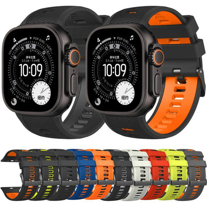 Mesh Textured Two Color Silicone Watch Band, For Apple Watch 46mm / 49mm / 45mm / 44mm
