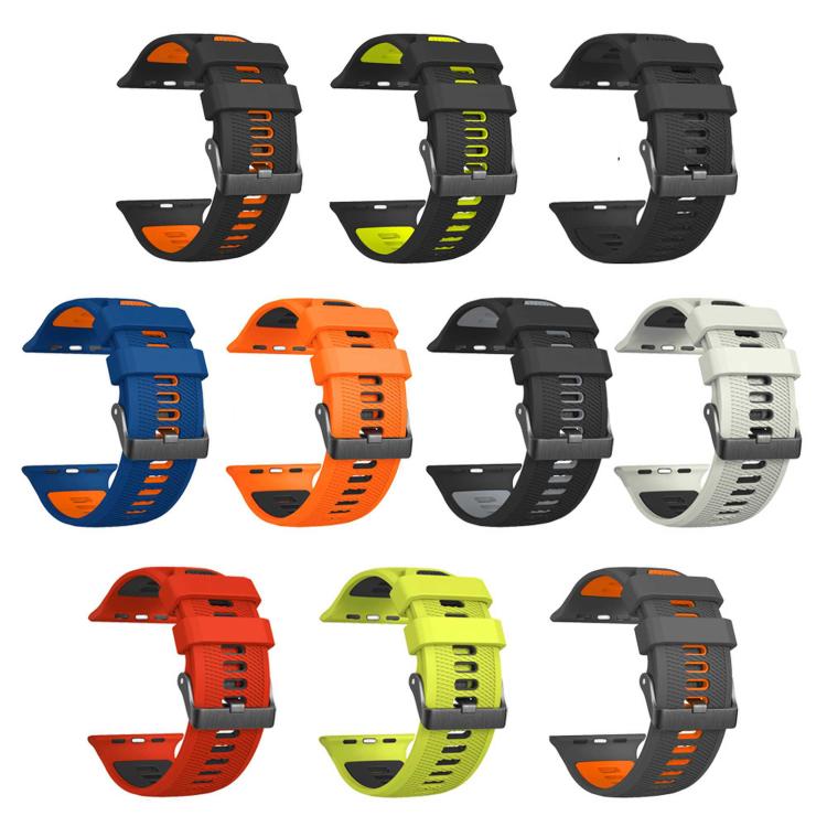 Mesh Textured Two Color Silicone Watch Band, For Apple Watch 46mm / 49mm / 45mm / 44mm