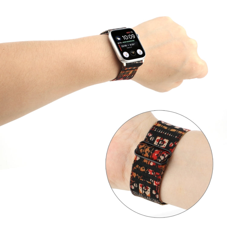 Ethnic Style Buckle Watchband For Apple Watch Series 6 & SE & 5 & 4 40mm / 3 & 2 & 1 38mm, For Apple Watch Series 7 41mm / 6 & SE & 5 & 4 40mm / 3 & 2 & 1 38mm