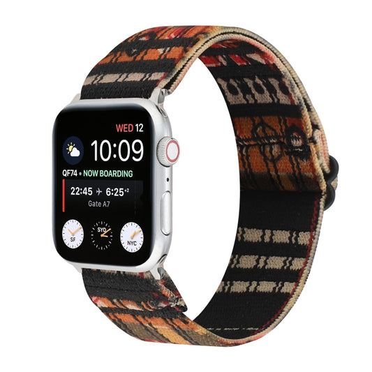 Ethnic Style Buckle Watchband For Apple Watch Series 6 & SE & 5 & 4 44mm / 3 & 2 & 1 42mm, For Apple Watch Series 7 45mm / 6 & SE & 5 & 4 44mm / 3 & 2 & 1 42mm, For Apple Watch Ultra 49mm / Series 8&7 45mm / SE 2&6&SE&5&4 44mm / 3&2&1 42mm