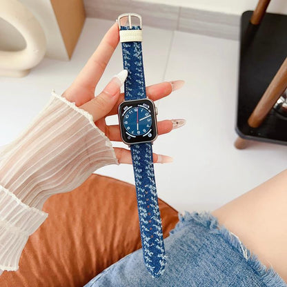 Denim Canvas Pin Buckle Watch Band, For Apple Watch 46mm / 49mm / 45mm / 44mm, For Apple Watch 42mm / 41mm / 40mm / 38mm