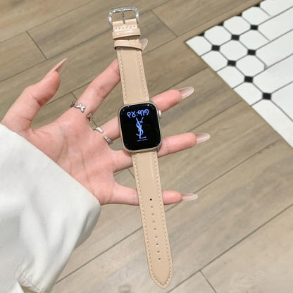 Oil Waxed Genuine Leather Pin Buckle Watch Band, For Apple Watch 46mm / 49mm / 45mm / 44mm, For Apple Watch 42mm / 41mm / 40mm / 38mm