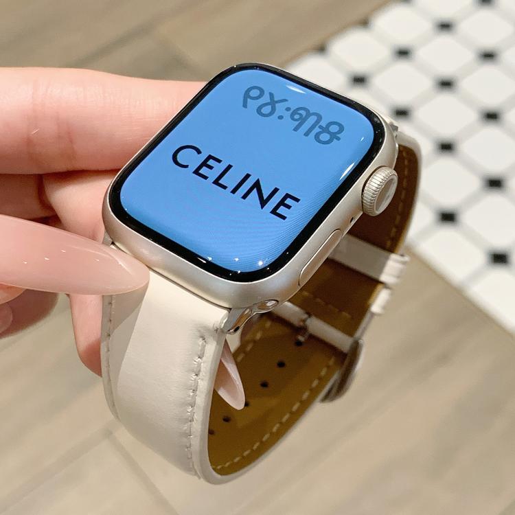 Oil Waxed Genuine Leather Pin Buckle Watch Band, For Apple Watch 46mm / 49mm / 45mm / 44mm, For Apple Watch 42mm / 41mm / 40mm / 38mm