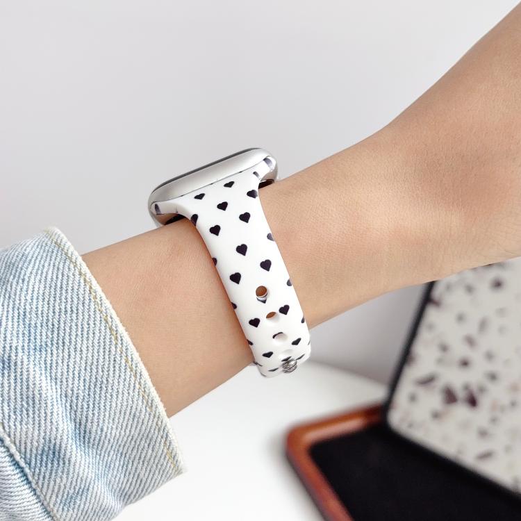 Slim Printed Reverse Buckle Silicone Watch Band, For Apple Watch 46mm / 49mm / 45mm / 44mm, For Apple Watch 42mm / 41mm / 40mm / 38mm