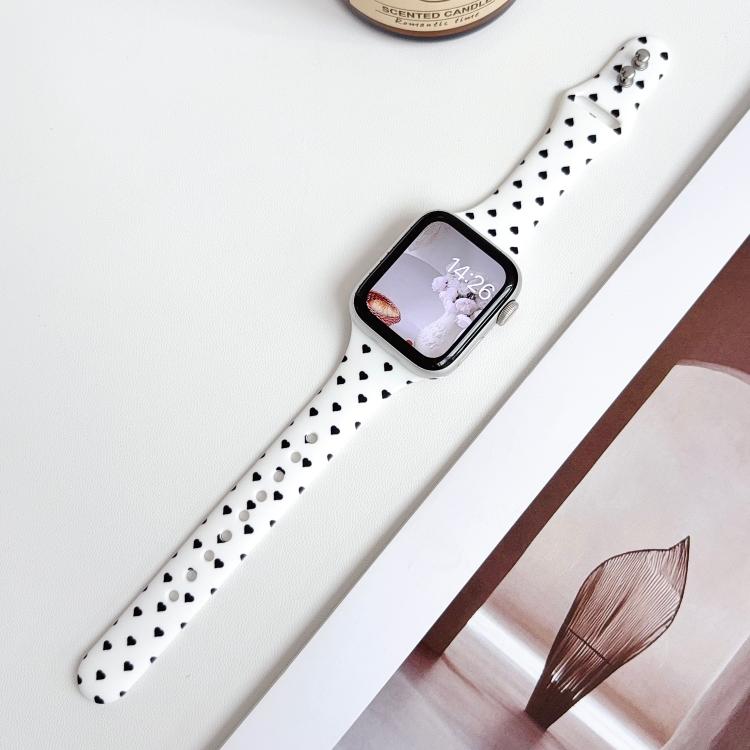Slim Printed Reverse Buckle Silicone Watch Band, For Apple Watch 46mm / 49mm / 45mm / 44mm, For Apple Watch 42mm / 41mm / 40mm / 38mm