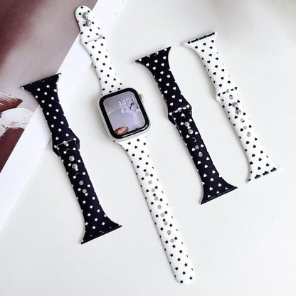 Slim Printed Reverse Buckle Silicone Watch Band, For Apple Watch 46mm / 49mm / 45mm / 44mm, For Apple Watch 42mm / 41mm / 40mm / 38mm