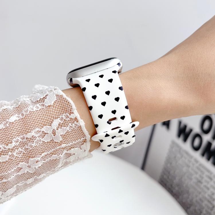 Printed Reverse Buckle Silicone Watch Band, For Apple Watch 46mm / 49mm / 45mm / 44mm, For Apple Watch 42mm / 41mm / 40mm / 38mm