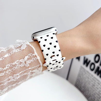 Printed Reverse Buckle Silicone Watch Band, For Apple Watch 46mm / 49mm / 45mm / 44mm, For Apple Watch 42mm / 41mm / 40mm / 38mm