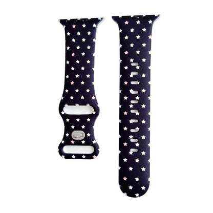 Printed Reverse Buckle Silicone Watch Band, For Apple Watch 46mm / 49mm / 45mm / 44mm, For Apple Watch 42mm / 41mm / 40mm / 38mm