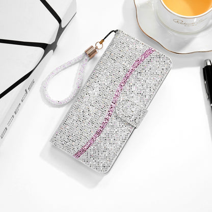 Glitter Powder Horizontal Flip Leather Case with Card Slots & Holder & Lanyard, For Samsung Galaxy M51, For Samsung Galaxy S20 FE