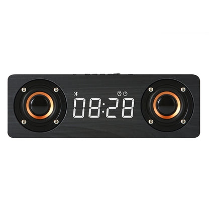 M5C Subwoofer Wooden Clock Bluetooth 4.2 Speaker, Support TF Card & 3.5mm AUX & FM Radio