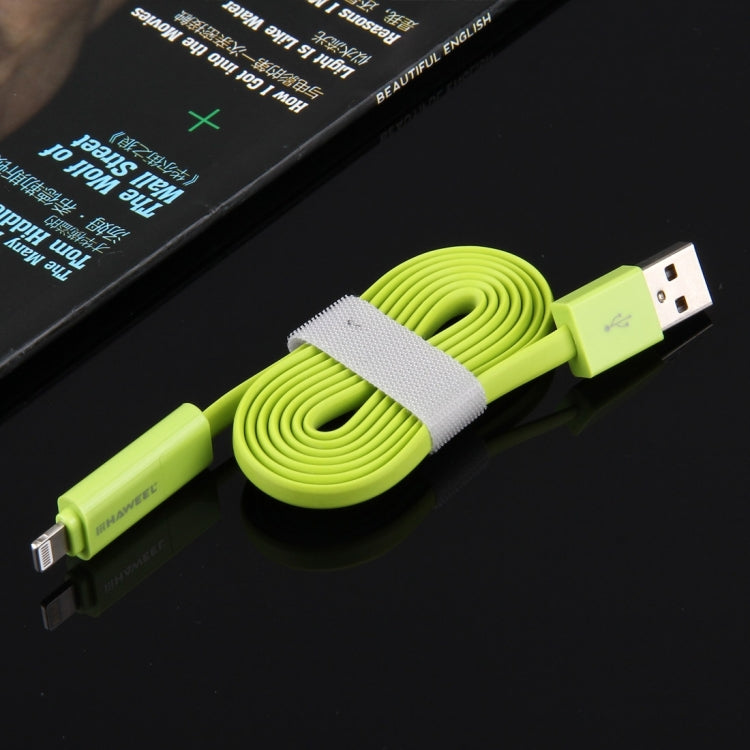 HAWEEL 1m 2 in 1 Micro USB & 8 Pin to USB Data Sync Charge Cable, 2 in 1, 2 in 1 Cable in two connectors