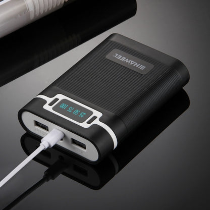 HAWEEL DIY 4 x 18650 Battery (Not Included) 10000mAh Power Bank Shell Box with 2 x USB Output & Display for iPhone, Galaxy, Sony, HTC, Google, Huawei, Xiaomi, Lenovo and other Smartphones, DIY 4x 18650 Batteries 10000mAh